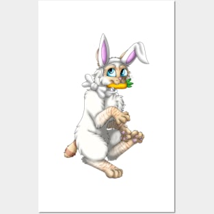 Bobtail BunnyCat: Red Lynx Point (White) Posters and Art